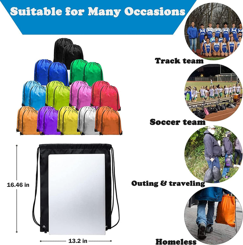 48-Pack Drawstring Backpack for Kids Nylon Backpack Lightweight Draw String Sports Bags in Bulk Gym Cinch Sack for Boys Heavy-Duty Plain Goodie Bags for Soccer, Track Team, Blessing Bags for Homeless Home & Garden > Household Supplies > Storage & Organization UltraOutlet   