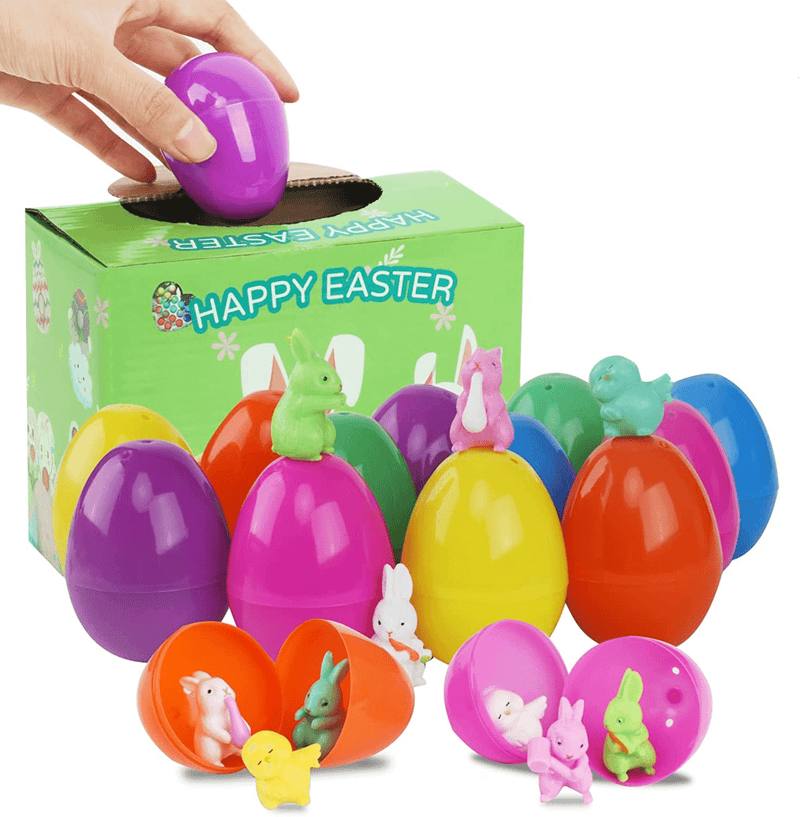 48 Pcs Easter Eggs, Easter Basket Stuffers with Different Kinds of Mini Animals Toys Set Surprise Eggs, for Kids Boys Girlseaster Décor Gift and Party Favors, Easter Decorations for the Home Home & Garden > Decor > Seasonal & Holiday Decorations MUXIGUANG   