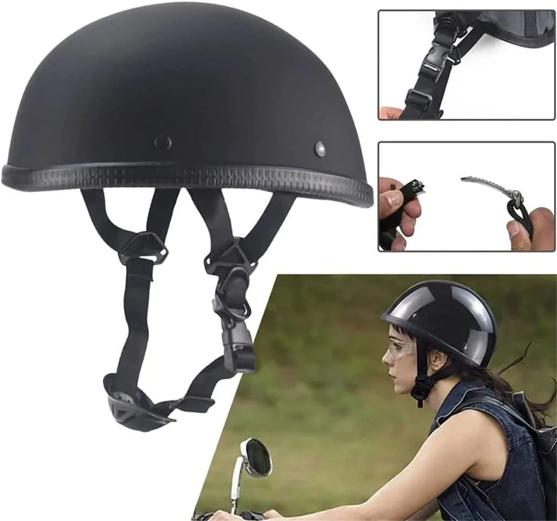 Small and Light Low Profile Cool Half Helmet,Dot Approved Electric Motorcycle Beanie Helmet,Moped Jet Chopper Bicycle Scooter Open-Face Skull Cap Helmet for Adult Men and Wome Sporting Goods > Outdoor Recreation > Cycling > Cycling Apparel & Accessories > Bicycle Helmets MTLIVE   