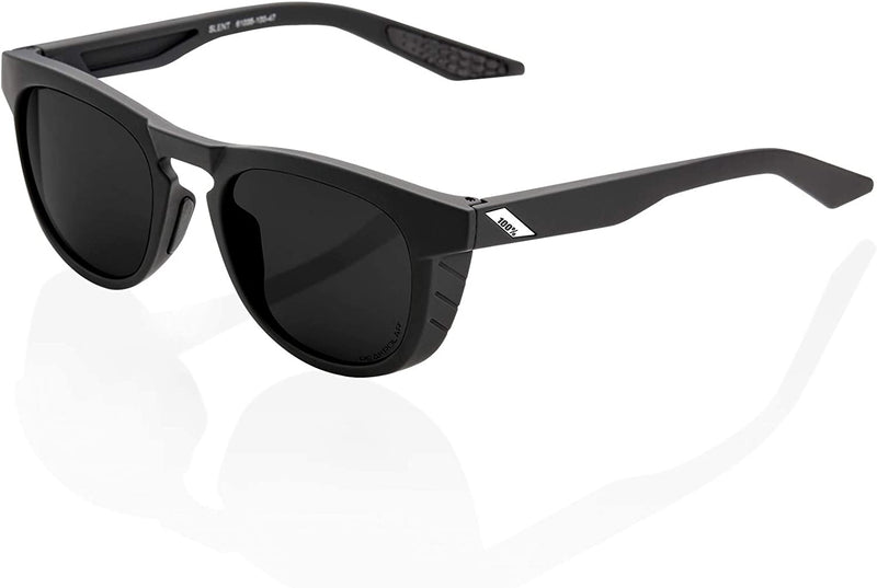 100% Slent round Glacier Style Sunglasses - Durable, Lightweight Active Performance Eyewear W/Rubber Temple Grip & Side Glare Shield (Soft TACT Black - Grey PEAKPOLAR Lens) Sporting Goods > Outdoor Recreation > Cycling > Cycling Apparel & Accessories 100% Speed Labs, LLC   