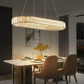 Modern Chandeliers Crystal with Light Gold Crystal Chandelier Hanging Ceiling Light Fixture 9 Lights Chandelier Modern Crystal round Pendant Light Fixture Dining Room Living Room Bedroom W22In Home & Garden > Lighting > Lighting Fixtures > Chandeliers AKDXIRUN Oval 1/L31in  