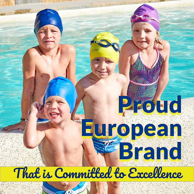 Limmys Kids Swimming Cap - 100% Silicone Kids Swim Caps for Boys and Girls - Premium Quality, Stretchable and Comfortable Swimming Hats Kids- Available in Different Attractive Colours Sporting Goods > Outdoor Recreation > Boating & Water Sports > Swimming > Swim Caps SL2 Group Ltd   