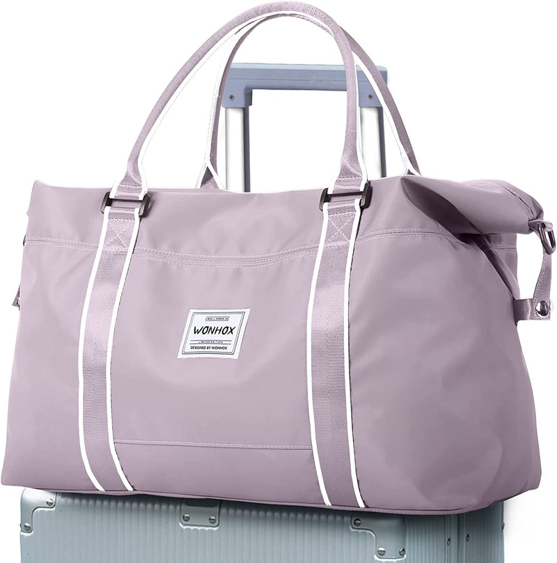 Weekender Bags for Women,Carry on Bag,Overnight Bag with Trolley Sleeve,Sports Tote Gym Bag,Travel Bag for Women Home & Garden > Household Supplies > Storage & Organization VECAVE H-8898-Purple Stripe  