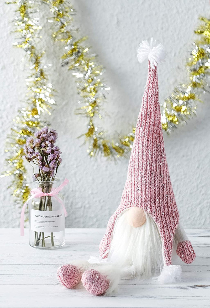 Funoasis Christmas Gnome Gifts Holiday Decoration Kids Birthday Present Handmade Tomte Plush Doll, Home Ornaments Tabletop Santa Figurines 22 Inches (Pink Hanging Feet) Home & Garden > Decor > Seasonal & Holiday Decorations SR Crafts Co., Ltd   