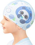 COPOZZ Swim Caps for Girls Boys, Quick Dry Fabric Kids Swimming Cap for Long and Short Hair, Spandex Swim Hats with High Elasticity for Age 5-12 Toddler Child Youth Sporting Goods > Outdoor Recreation > Boating & Water Sports > Swimming > Swim Caps COPOZZ Blueberry  