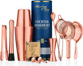 Mixology & Craft Cocktail Shaker Set - 11-Piece Bar Accessories Kit W/ Weighted Boston Shaker, Strainer, Jigger, Muddler and More - Home Bartending Tools, Accessories for Bartender, Silver﻿ Home & Garden > Kitchen & Dining > Barware Mixology & Craft Copper  