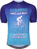 Tewmeu Cycling Jersey Mens Bike Shirt Short Sleeve Breathable Old Man Cycling Jersey Sporting Goods > Outdoor Recreation > Cycling > Cycling Apparel & Accessories Tewmeu Gradient Navy X-Large 