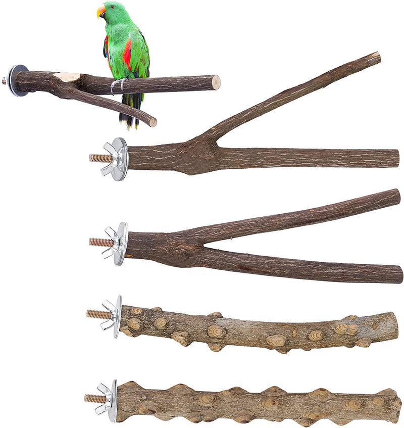 Filhome Bird Perch Stand Toy, Natural Wood Parrot Parakeet Branch Perch Bird Cage Platform Accessories for Cockatiels Conures Macaws Finches Love Birds(15Cm YYII) Animals & Pet Supplies > Pet Supplies > Bird Supplies Timwaygo 20CM YYII  