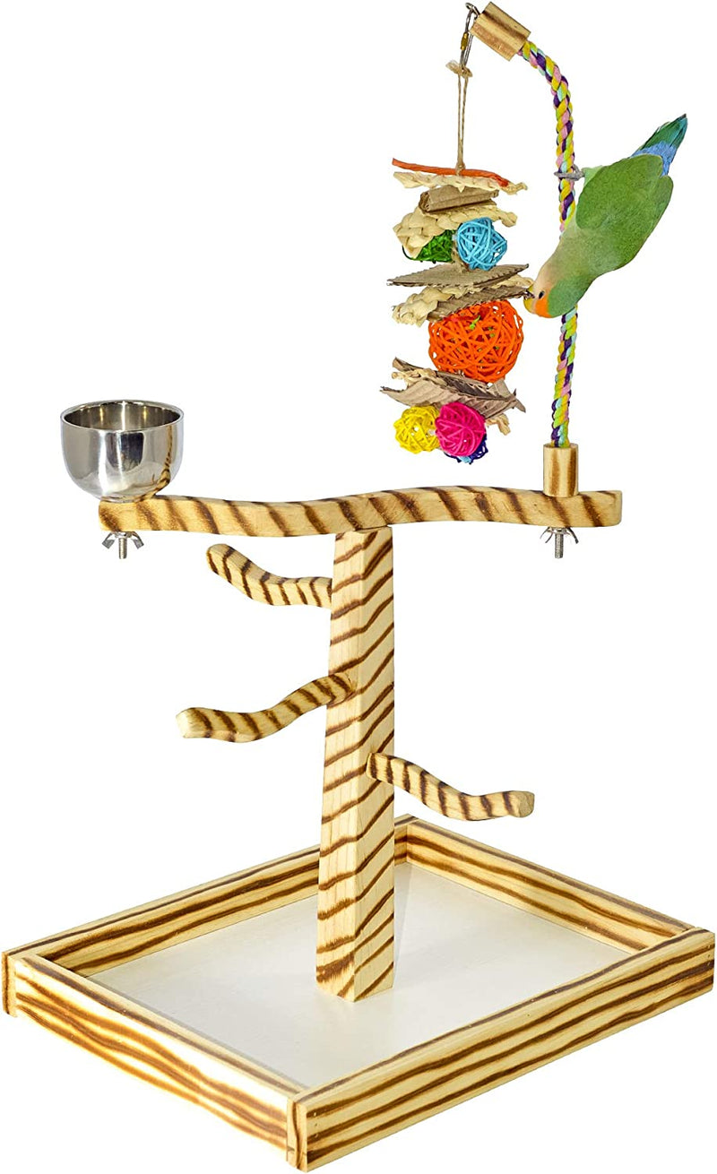 Birds LOVE Corner Bird Cage Tigertail Fun Platform W Toy for Small to Medium, Caiques Senegals Conures Lovebirds Cockatiels Parakeets, Toy Incuded
