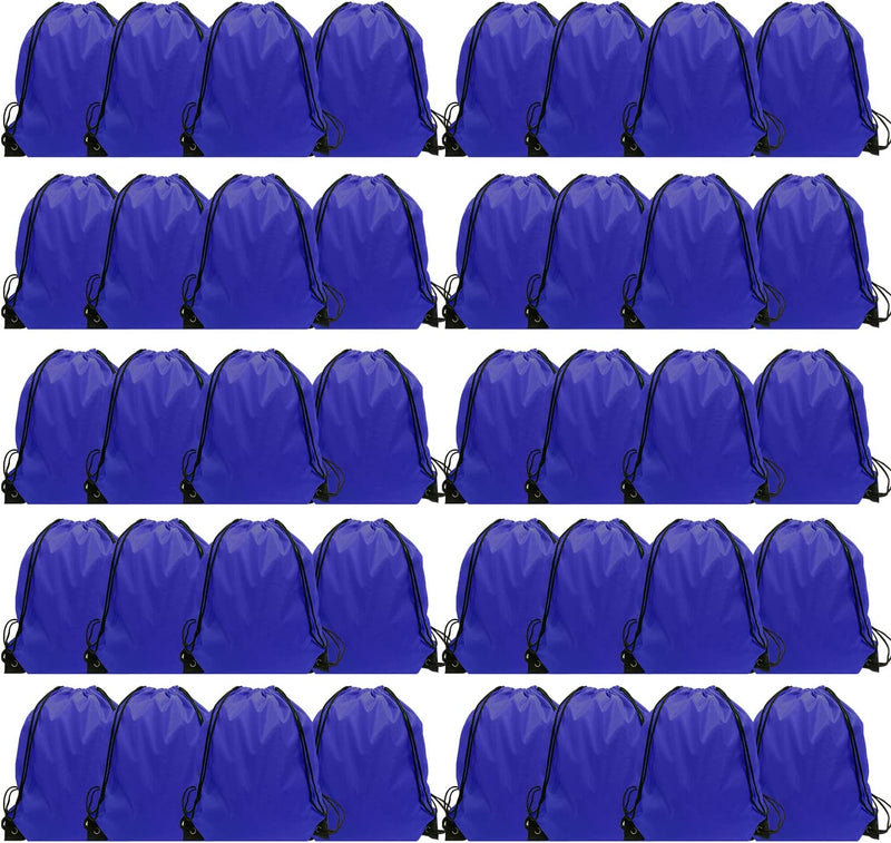 Drawstring Backpack Bulk, 100 Pcs Draw String Bags Cinch Bag Drawstring Gym Bag Sackpack Drawstring Bags for Kids Women Men, Blue Home & Garden > Household Supplies > Storage & Organization GoodtoU Royal Blue 40 