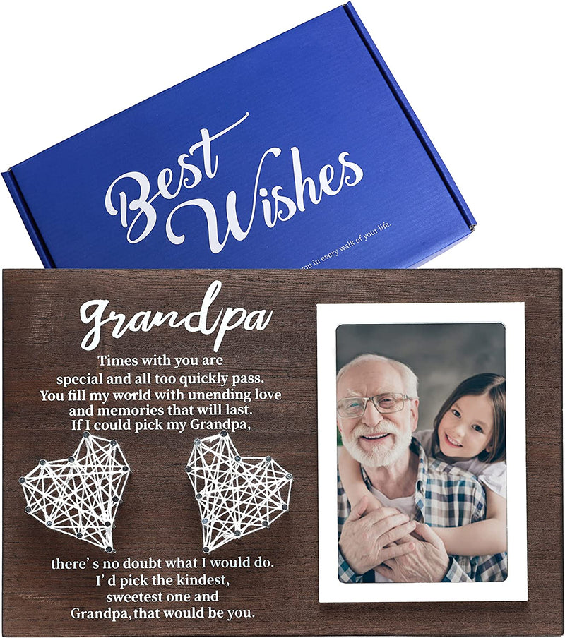 Grandpa Gifts- Rustic Grandpa Picture Frame, Unique Gifts for Grandfather, Grandpa Birthday Gifts, Christmas Gifts from Granddaughter Grandson Grandkids Grandchildren Home & Garden > Decor > Picture Frames Velcoda Grandpa Times with you are special  