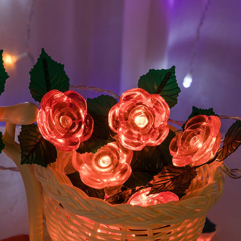 Rose Lantern String Valentine'S Day Romantic Decoration Small String Light Led Lights for Bedroom Outdoor Lamp DIY Wedding Party Home & Garden > Decor > Seasonal & Holiday Decorations Follure   