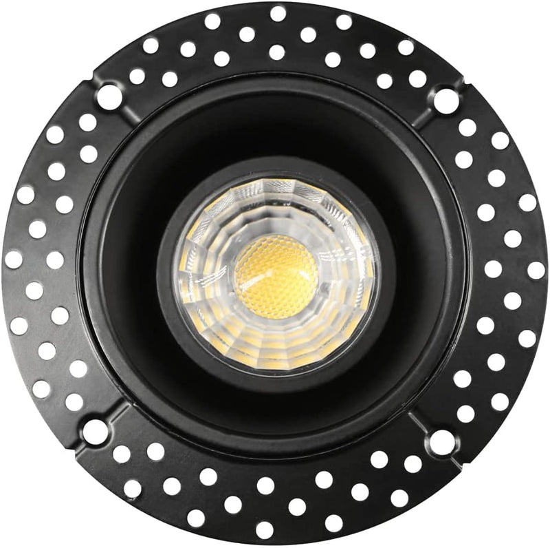 Perlglow 2 Inch Trimless round White Downlight Luminaire, LED Recessed Light Fixtures Ceiling Lights, Dimmable 8W=65W, 600 Lumens, CRI 90+, IC Rated, 5CCT Selectable 2700K|3000K|3500K|4100K|5000K Home & Garden > Lighting > Flood & Spot Lights Perlglow Round Black 3.5 inch 