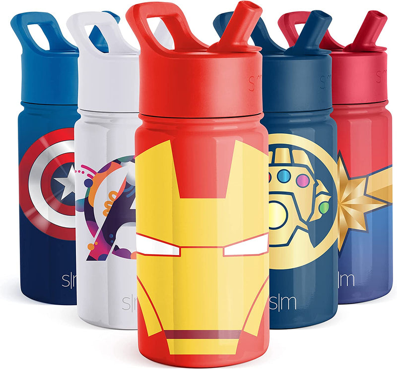 Simple Modern Marvel Spider Man Kids Water Bottle with Straw Lid | Insulated Stainless Steel Reusable Tumbler Gifts for School, Toddlers, Girls, Boys | Summit Collection | 14Oz, Spider Armor Home & Garden > Kitchen & Dining > Tableware > Drinkware Simple Modern Iron Man Red Snapper 14oz Water Bottle 