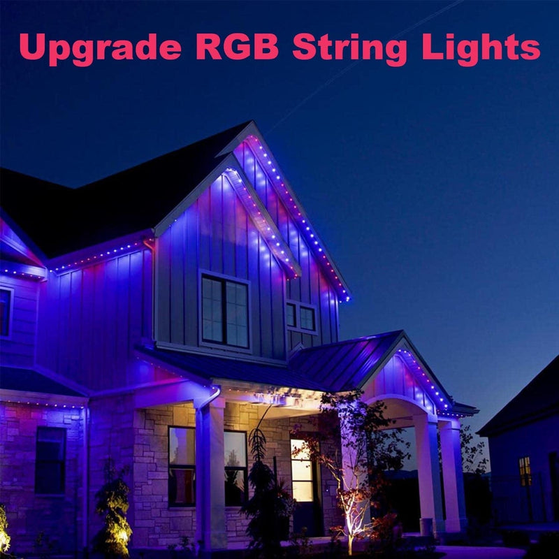 48FT Color Changing Outdoor String Lights, RGBW LED String with 16 E26 Shatterproof Edison Bulbs Dimmable Commercial Cafe String for Patio Backyard Christmas Holiday Party, Remote. Home & Garden > Lighting > Light Ropes & Strings LSOOBZ   