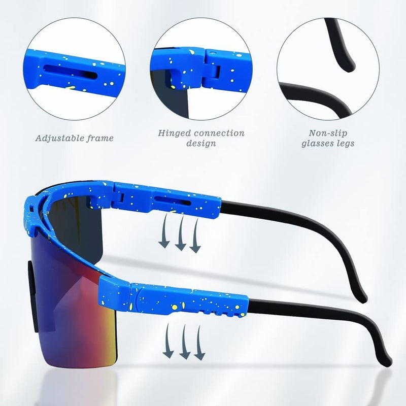 Aueely Polarized Sports Sunglasses,Big Frame Cycling Glasses,Outdoor Sports Portable Eyewear Goggles,Sunglasses for Cycling,Baseball, Skiing, Driving Sporting Goods > Outdoor Recreation > Cycling > Cycling Apparel & Accessories Aueely   