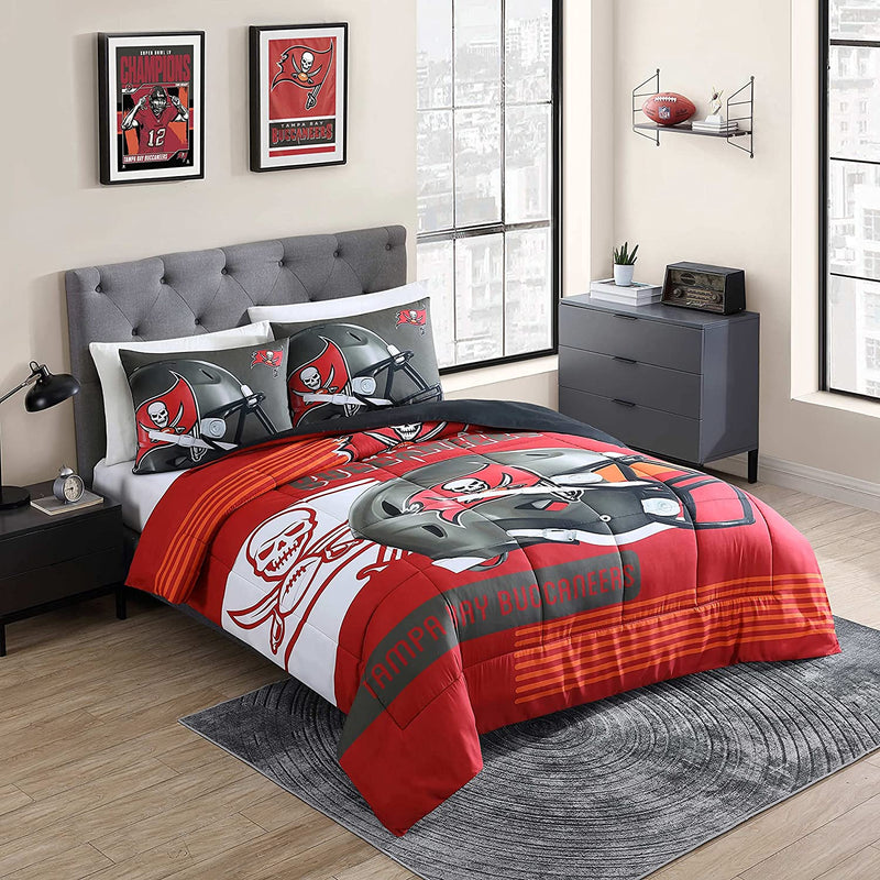 NFL Bedding Comforter Set Officially Licensed Luxurious down Alternative with Shams Team Print, Green Bay Packers, Full/Queen Home & Garden > Linens & Bedding > Bedding > Quilts & Comforters Sweet Home Collection Tampa Bay Buccaneers Twin/Twin XL 