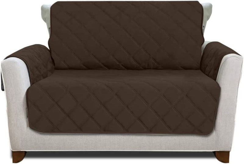 MIGHTY MONKEY Patented Sofa Slipcover, Reversible Tear Resistant Soft Quilted Microfiber, XL 78” Seat Width, Durable Furniture Stain Protector with Straps, Washable Couch Cover, Chevron Navy White Home & Garden > Decor > Chair & Sofa Cushions MIGHTY MONKEY Chocolate/Taupe Large Chair 