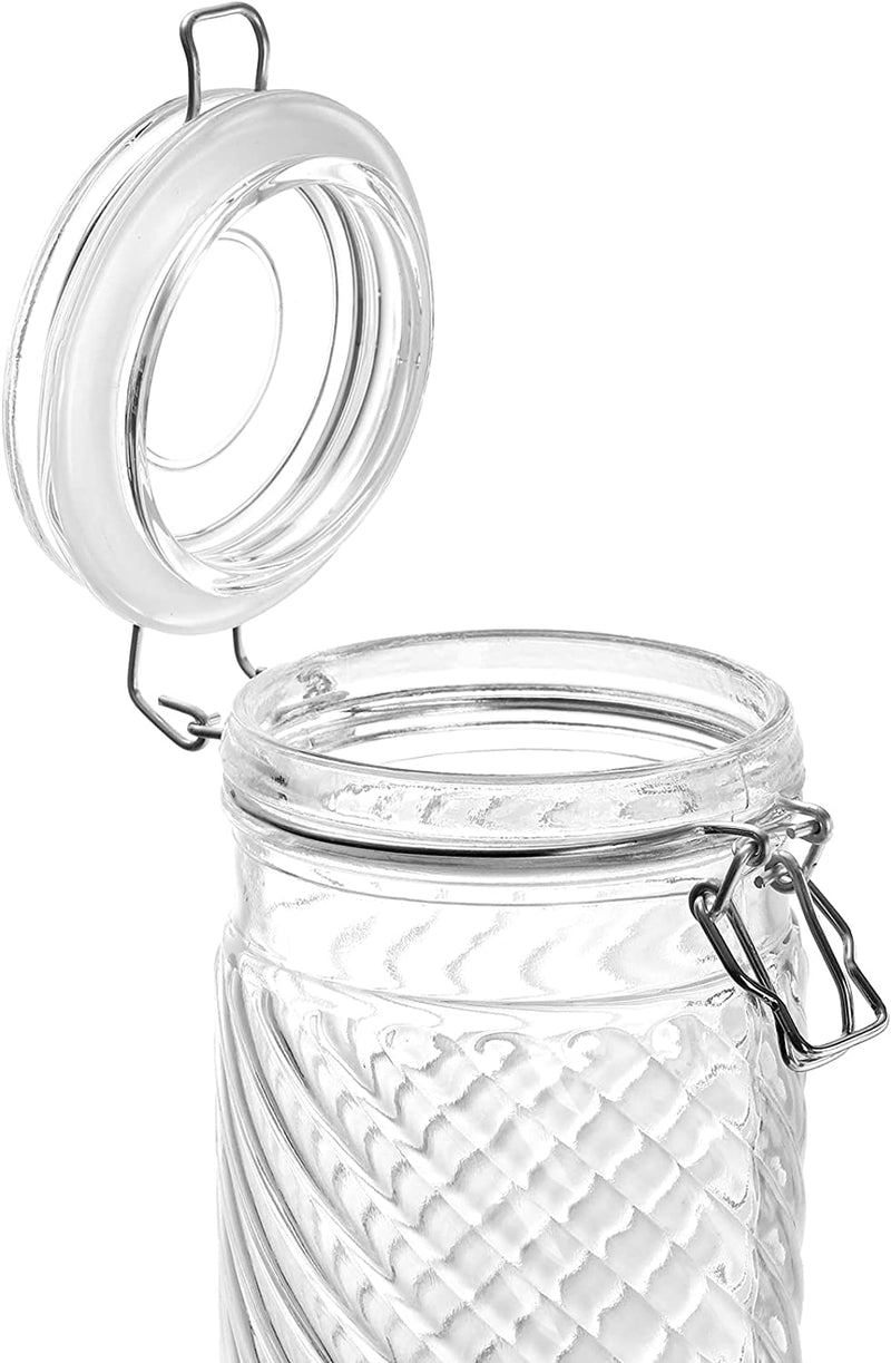 SOUJOY 2 Pack Glass Jars with Airtight Lid, 60 Oz Food Storage Canister for Pnatry, Clear Canister Bottle, Flour, Cereal, Cookie, Candy, Coffee, Pasta and Canning Home & Garden > Decor > Decorative Jars SOUJOY   