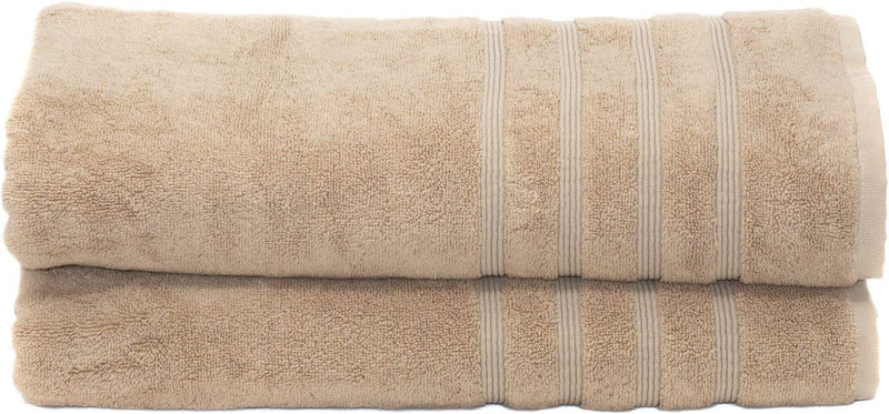 MOSOBAM 700 GSM Hotel Luxury Bamboo-Cotton, Bath Towel Sheets 35X70, Light Grey, Set of 2, Oversized Turkish Towels, Gray Home & Garden > Linens & Bedding > Towels Mosobam Light Taupe Bath Sheets, Set of 2 