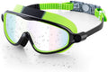 Portzon Wide View Swim Goggles, Unisex-Child anti Fog Clear No Leaking Swimming Goggles Sporting Goods > Outdoor Recreation > Boating & Water Sports > Swimming > Swim Goggles & Masks Portzon Green for Outdoor  