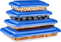 Rectangular Glass Bakeware Set - 4 Sets of High Borosilicate with PE Lid, Heat-Resistant, Non-Slip Design, Convenient to Use & Easy to Clean, Elegant Design, Color White - SL4PBK22 Home & Garden > Kitchen & Dining > Cookware & Bakeware SereneLife Blue  