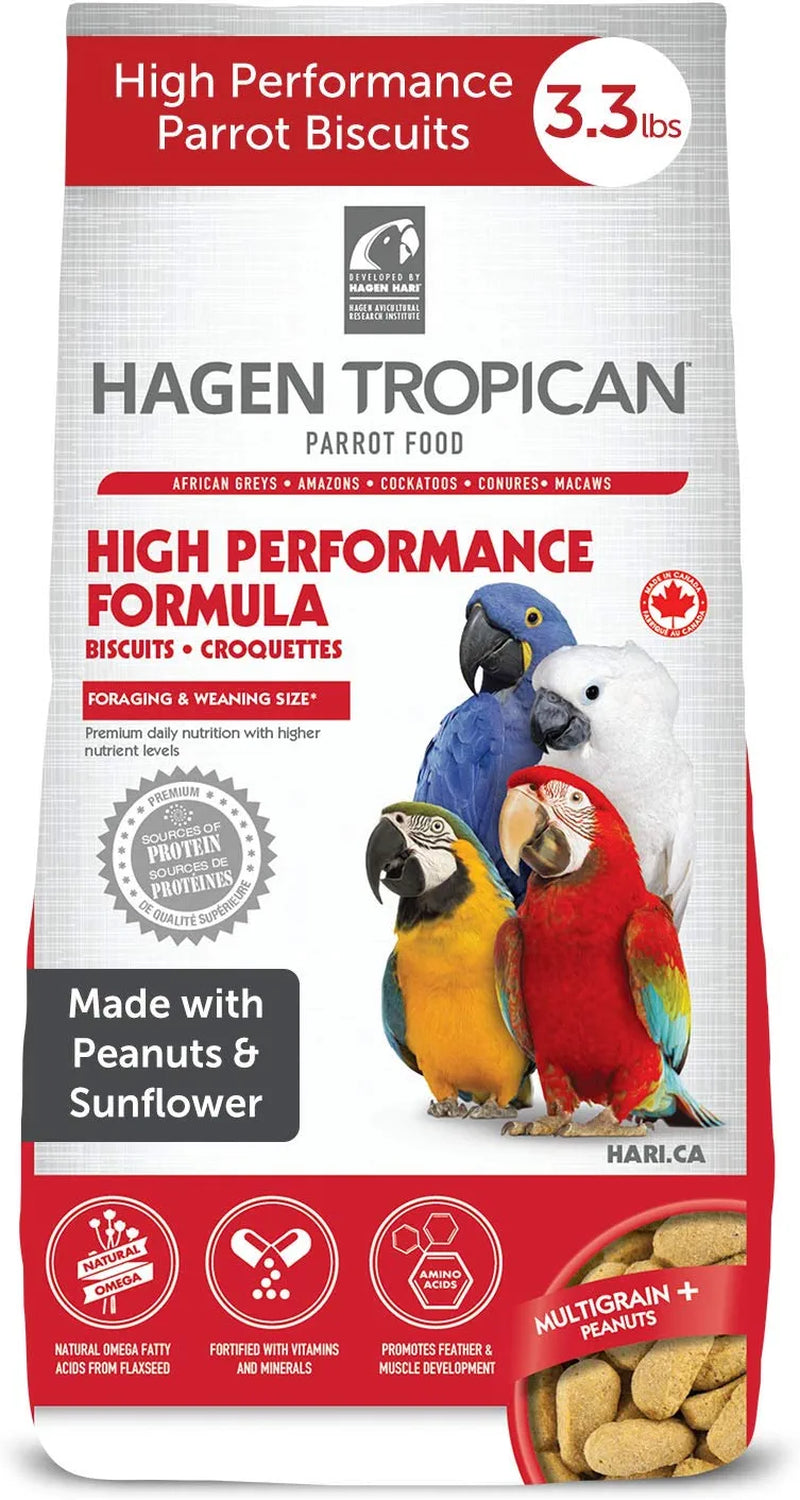 Hari Tropican Bird Food, Hagen Parrot Food Sticks with Vitamins & Minerals for Birds Needing Extra Nutrition, High Performance Formula, 3.3 Lb Bag