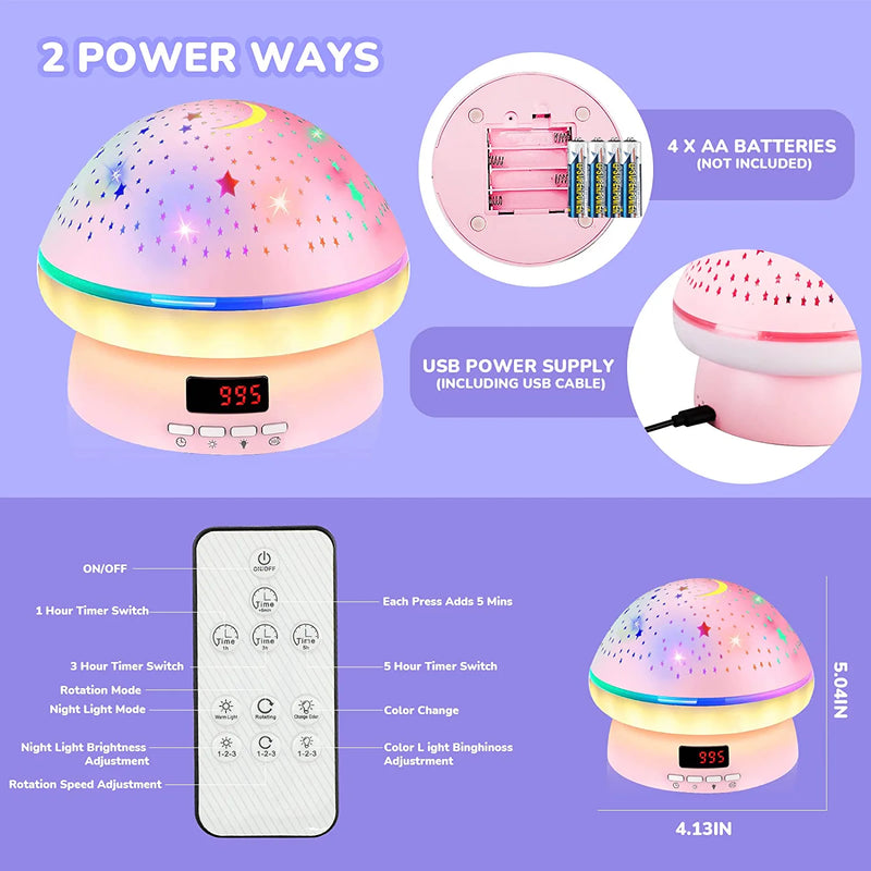 Toys for 3-8 Year Old Girls Boys, Timer Rotation Star Night Light Projector Kids Twinkle Lights, 2-9 Year Olds Kids Gifts Kawaii Birthday Easter Gifts for Kids,Gift for Teen Toddler Baby Girls Boys