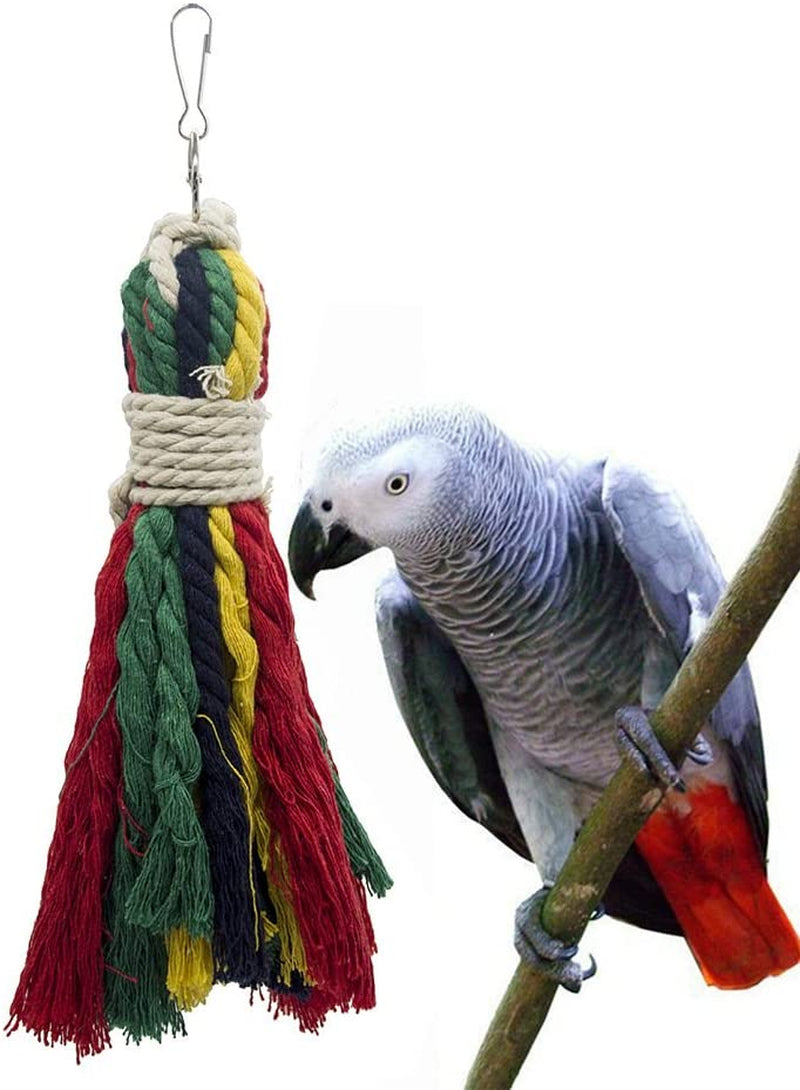 ASOCEA Pet Bird Parrot Colorful Cotton Rope Bite Chew Cage Hanging Toys for Cockatiels Macaws Parrots Small Medium Large Birds Animals & Pet Supplies > Pet Supplies > Bird Supplies > Bird Toys ASOCEA   
