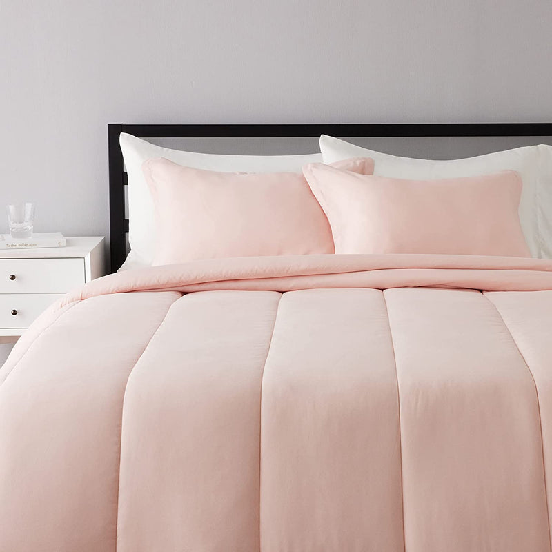 Comforter Set, Full / Queen, Blush, Microfiber, Ultra-Soft