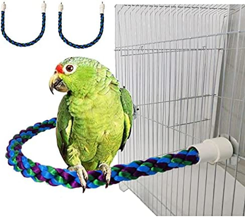 2Pcs 11.8’’Bird Rope Perches,Bendable Climbing Standing Chew Cage Toys Unique&Simulate Natural Color Bungee Toys for Small to Regular Size Birds Animals & Pet Supplies > Pet Supplies > Bird Supplies OSWINMART 21''X2  