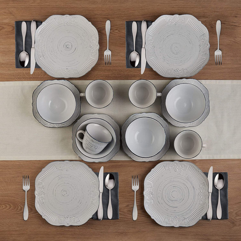 Pfaltzgraff Isabella 16 Piece Dinnerware Set, Gray Home & Garden > Kitchen & Dining > Tableware > Dinnerware Lifetime Brands Inc.   