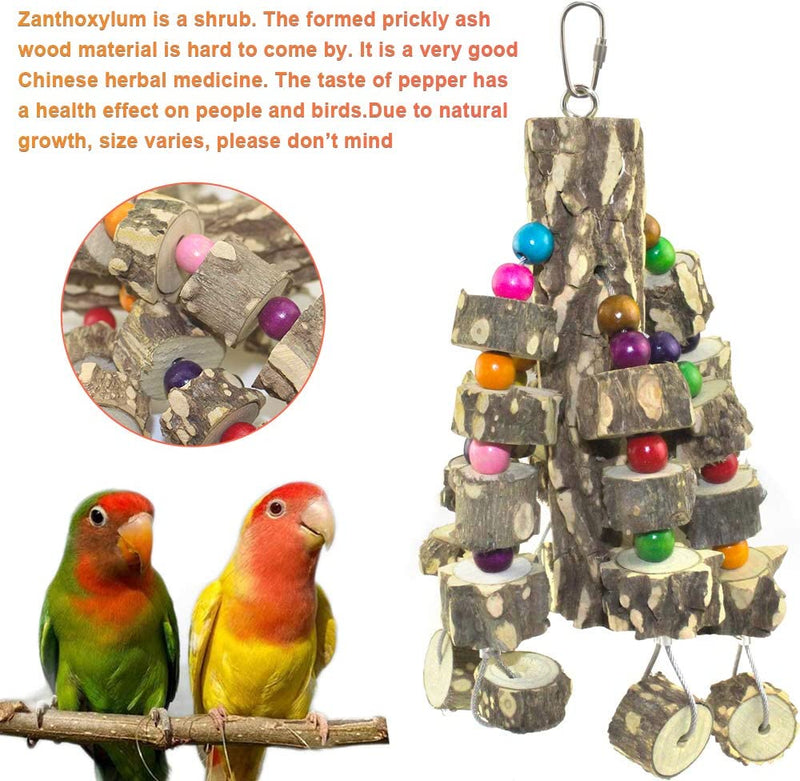 VUAOHIY Large Parrot Chewing Toys Natural Wood Big Bird Toys Parakeet Cage Hammock Hanging Toy for African Greys, Parrots, Cockatoos, Macaws Small Medium and Large Birds (Style 2) Animals & Pet Supplies > Pet Supplies > Bird Supplies > Bird Toys VUAOHIY   