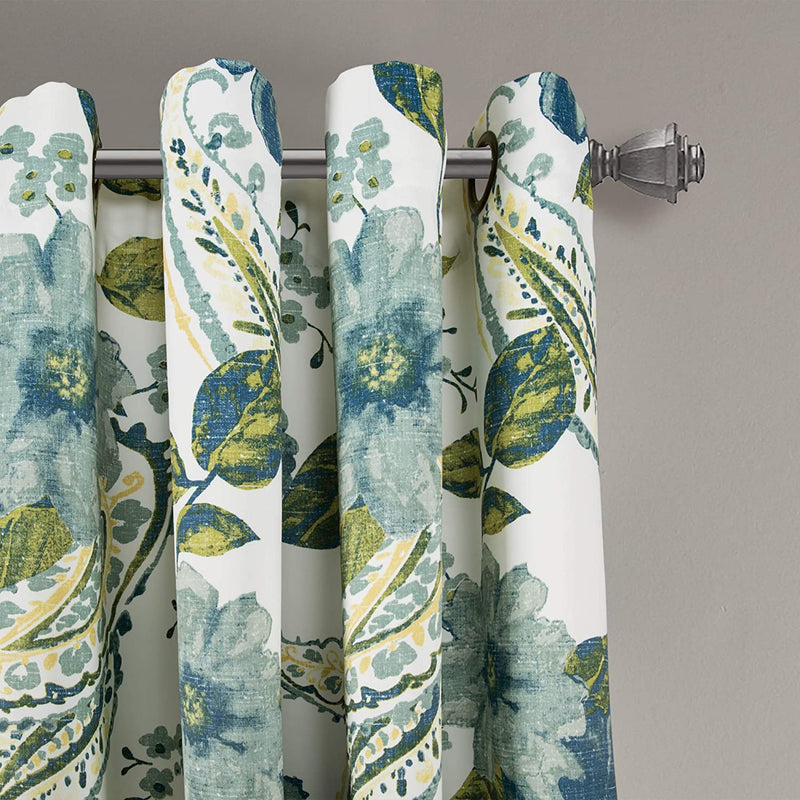 Lush Decor Floral Paisley Window Curtain Panel (Set of 2), 84 in X 52 Pair, Blue Home & Garden > Decor > Window Treatments > Curtains & Drapes Triangle Home Fashions   