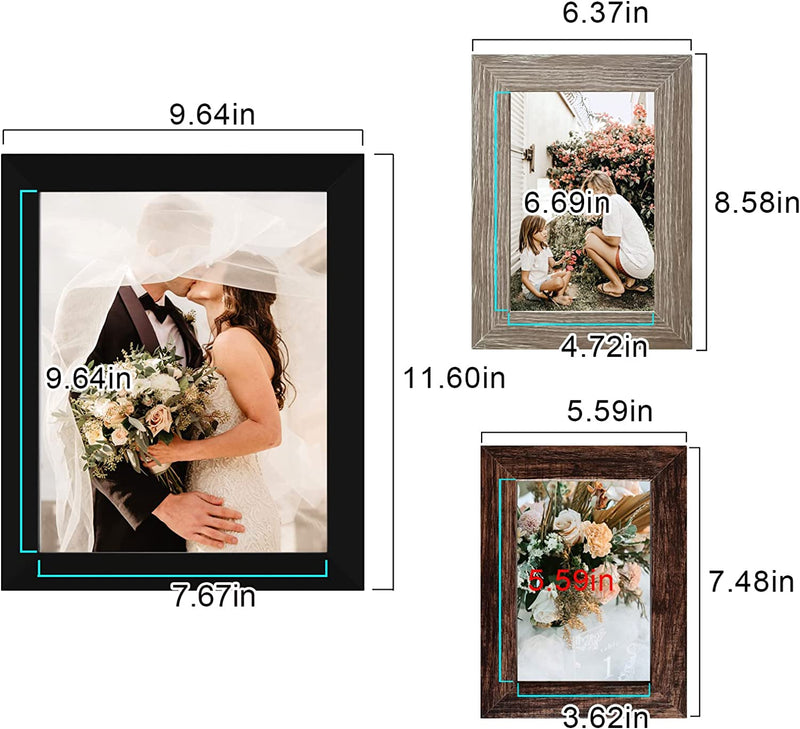 Picture Frame Set 10-Pack, Gallery Wall Frame Collage with 8X10 5X7 4X6 Frames in 3 Different Finishes Home & Garden > Decor > Picture Frames LUCKYLIFE   