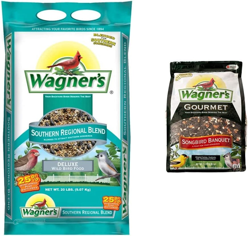 Wagner'S 62012 Southern Regional Blend Wild Bird Food, 20-Pound Bag Animals & Pet Supplies > Pet Supplies > Bird Supplies > Bird Food Wagner's Bird Food + Bird Food, 5-Pound Bag 20-Pound Bag 
