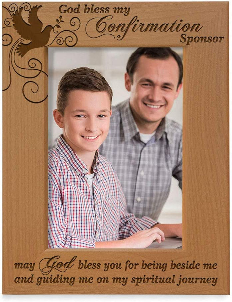 KATE POSH - God Bless My Confirmation Sponsor - May God Bless You for Being beside Me and Guiding Me on My Spiritual Journey - Picture Frame (4X6 Vertical) Home & Garden > Decor > Picture Frames KATE POSH 5x7-Vertical - Sponsor  