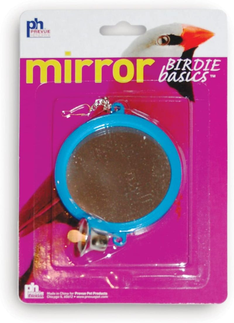 Prevue Hendryx Birdie Basics 2 Sided Mirror with Bell Bird Toy, 6 X 3 (60422)