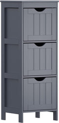 Reettic Narrow Bathroom Storage Cabinet with 3 Removable Drawers, DIY, Free Standing Side Storage Organizer for Bedroom, Living Room, Entryway, 11.8" L X 11.8" W X 35" H, Black BYSG102B Home & Garden > Household Supplies > Storage & Organization Reettic Dark Grey 11.8"L x 11.8"W x 35"H 