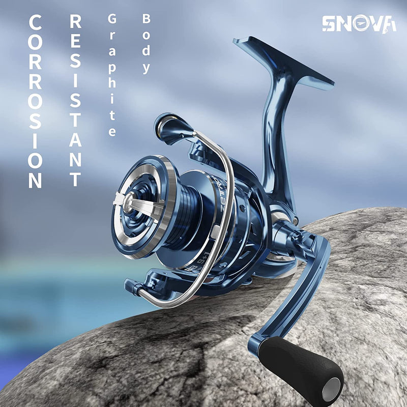 SNOVA Zetron Spinning Reel - 9+1 BB Smooth Powerful Fishing Reel, Light Weight, Perfect for Bass Fishing Catfish Fishing, Over-Size Comfortable Drag Knob, 100 Days Guarantee, Size 3000-6000 Sporting Goods > Outdoor Recreation > Fishing > Fishing Reels SNOVA   