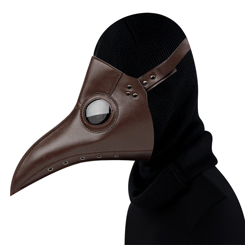 Plague Doctor Long Nose Faux Leather Venetian Mask for Home Party Costume, One Size Apparel & Accessories > Costumes & Accessories > Masks Oak Leaf Brown  