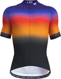 Lo.Gas Cycling Jersey Men Short Sleeve Bike Biking Shirts Full Zip with Pockets Road Bicycle Clothes Sporting Goods > Outdoor Recreation > Cycling > Cycling Apparel & Accessories Lo.gas 06 Rainbow Color X-Large 