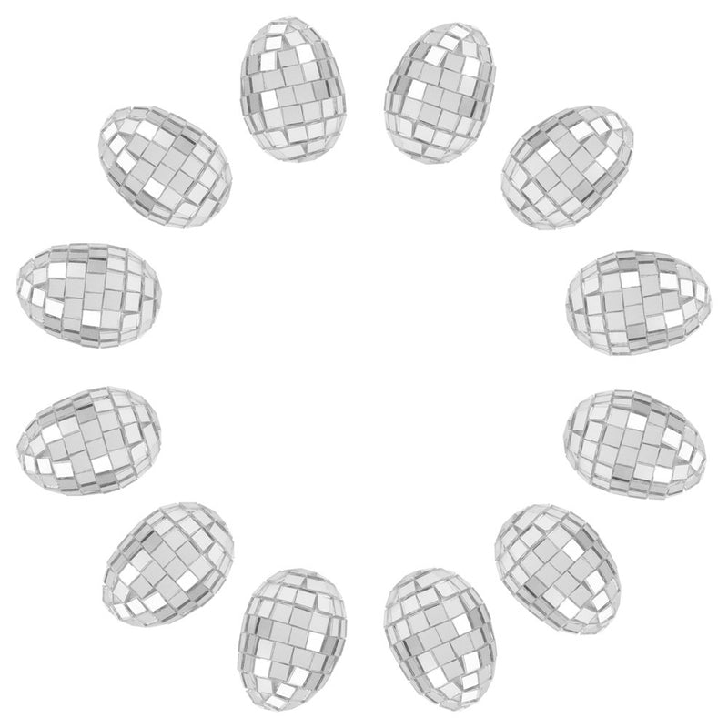 12Pcs Easter Mirror Balls Decorative Egg-Shaped Mirror Balls Light Reflective Mirror Balls for Party