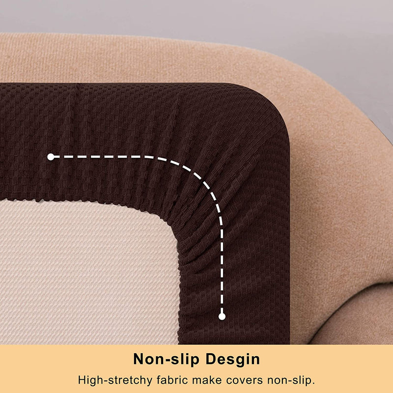 Dyfun Couch Cushion Cover Stretch RV Seat Cover Cushion Knit Slipcover Furniture Protector Reversible Cover in Living Room for Settee (Chair Cushion, Chocolate) Home & Garden > Decor > Chair & Sofa Cushions DyFun   