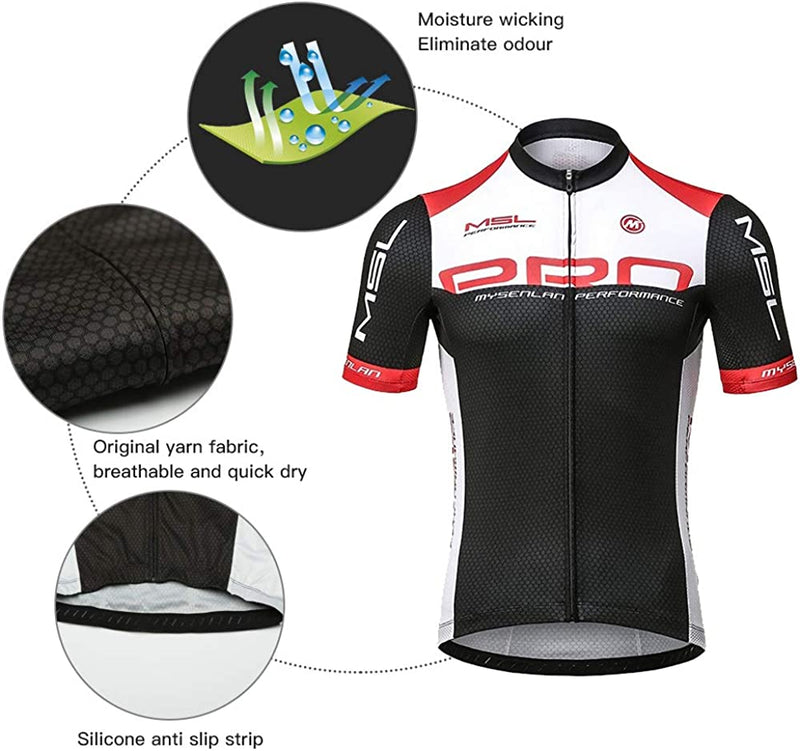 Mysenlan Men'S Cycling Jersey & Shorts Set 3D Padded Short Pants Short Sleeve Breathable Bike Shirt Bicycle Clothing Sporting Goods > Outdoor Recreation > Cycling > Cycling Apparel & Accessories M MYSENLAN   