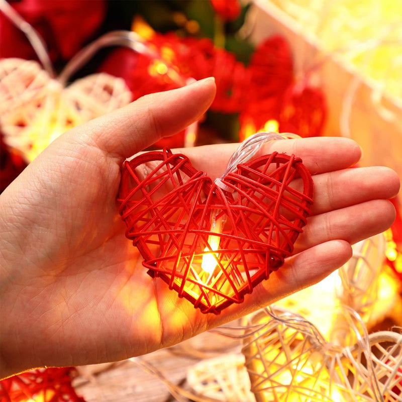 Heart-Shaped String Lights Valentine'S Day Decoration Lights Fairys Lights Cane Retro Lighting Home Christmas Wedding,Led Light Home & Garden > Decor > Seasonal & Holiday Decorations Nini   