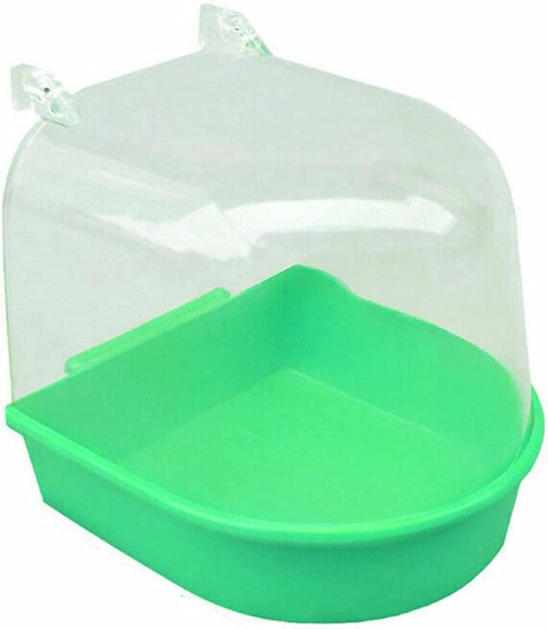 Parrot Bathing Hanging on Cage Birdbath Bird Supplies Plastic Box Cage Accessories for Pet Shower(Green) Animals & Pet Supplies > Pet Supplies > Bird Supplies > Bird Cages & Stands ZZHUI Green  