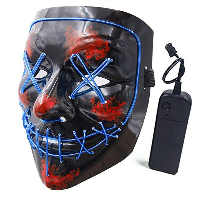 Halloween Mask Led Light up Scary Mask for Festival Cosplay Halloween Masquerade Costume Parties Black