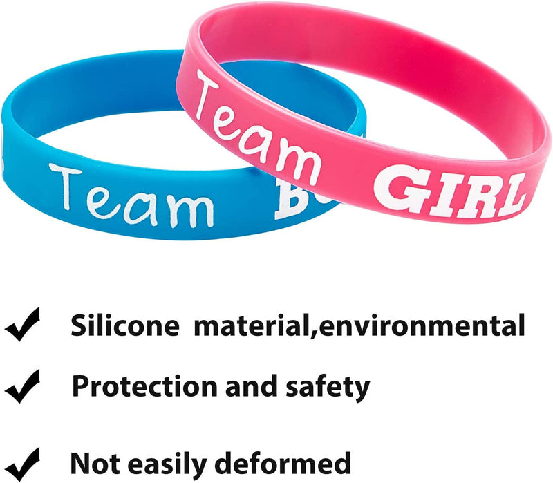 Gender Reveal Bracelets, Includes Team Boy Wristbands and Team Girl Wristbands for Baby Shower Party Gender Reveal Party Decorations Supplies(48 Pieces) Home & Garden > Decor > Seasonal & Holiday Decorations BBTO   