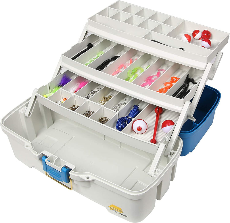 Plano Ready-Set-Fish 3-Tray Tackle Box with Tackle, Aqua Blue/Tan, One Size Sporting Goods > Outdoor Recreation > Fishing > Fishing Tackle Barnett   